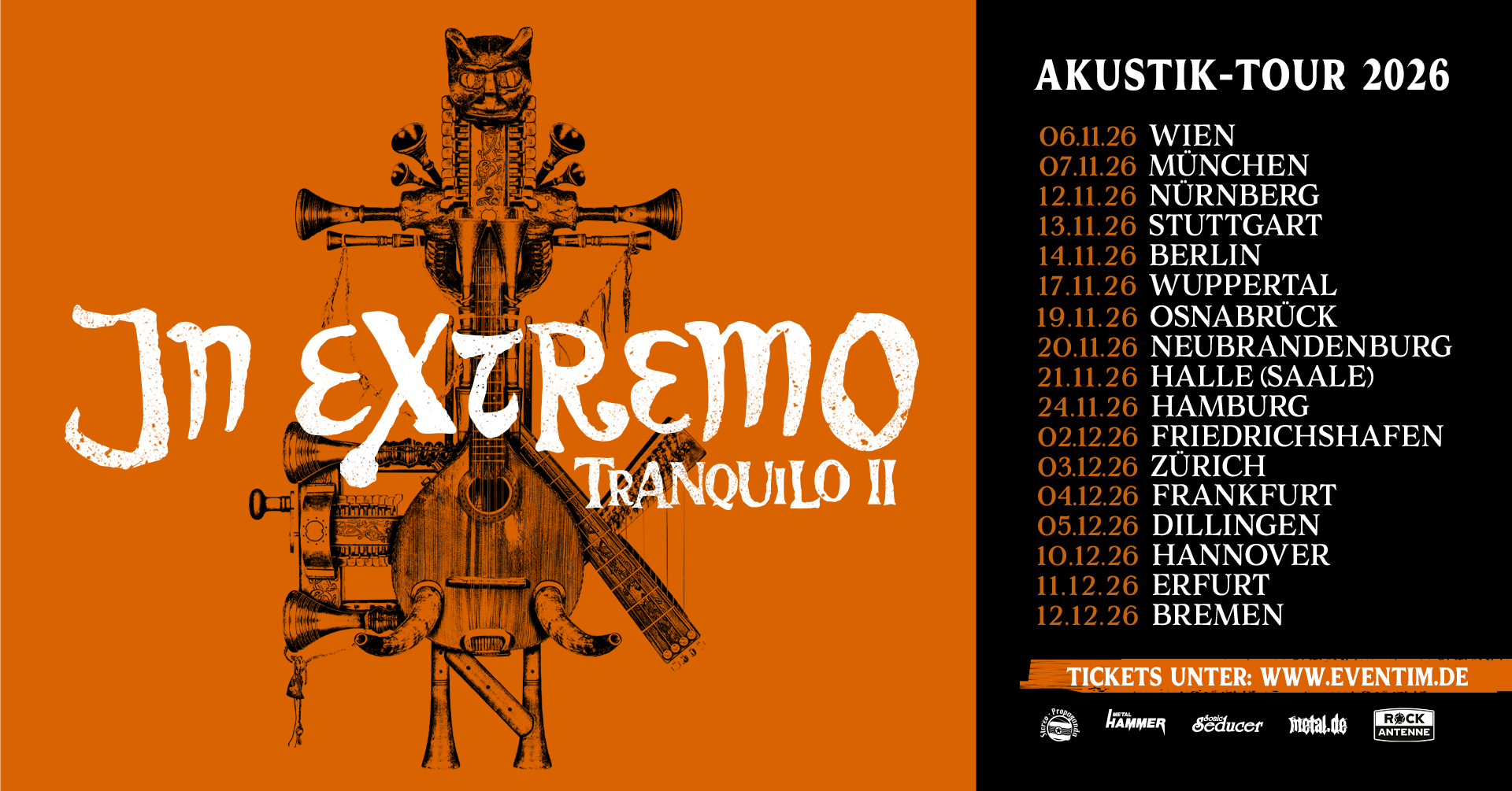 In Extremo kündigen „Tranquilo II - Tour“ an