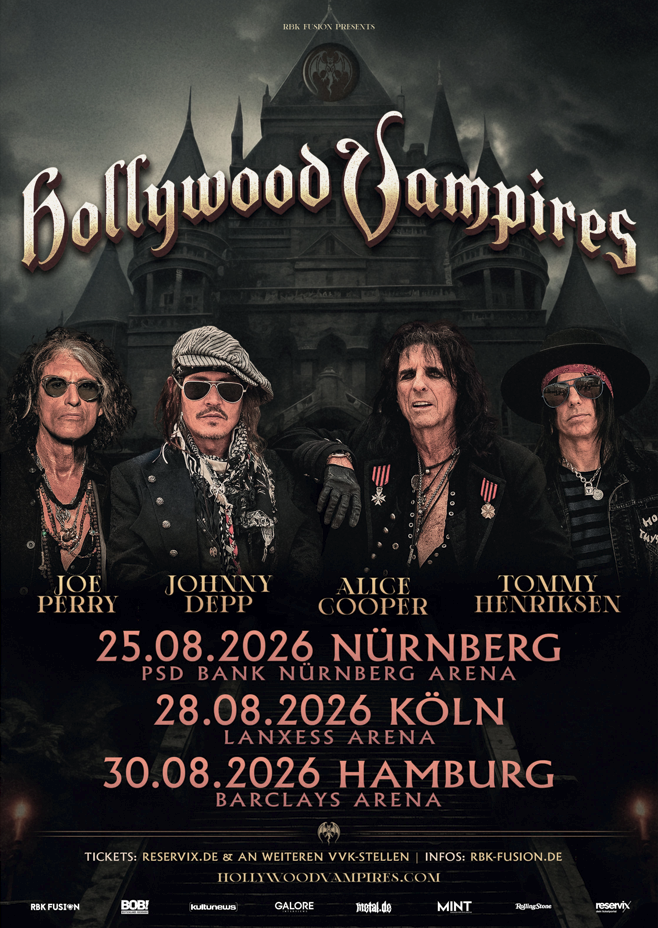 Hollywood Vampires: „UK & European Tour 2026“ – drei Arena-Shows in Deutschland