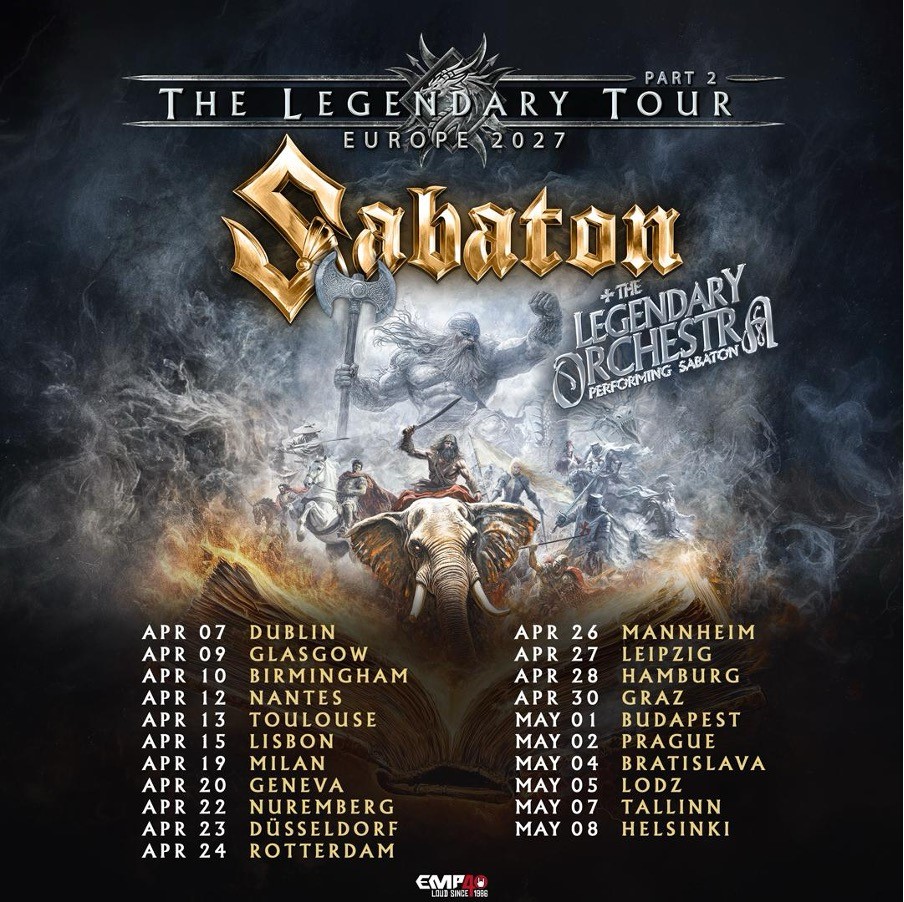 Sabaton bringen „The Legendary Tour – Part 2“ 2027 nach Europa