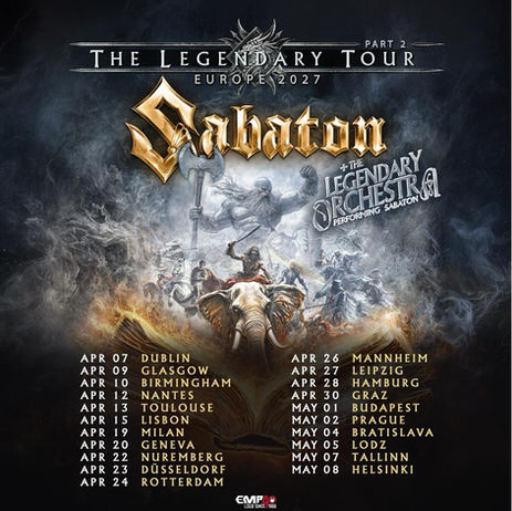 Sabaton bringen „The Legendary Tour – Part 2“ 2027 nach Europa