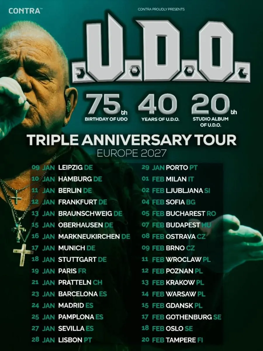 U.D.O. kündigen „Triple Anniversary Tour 2027“ an