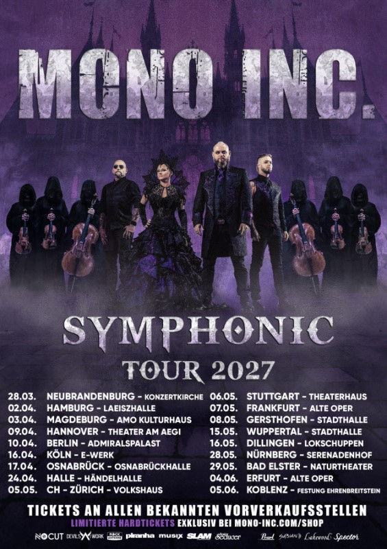 Tourplakat Symphonic 2027 - Mono INC 