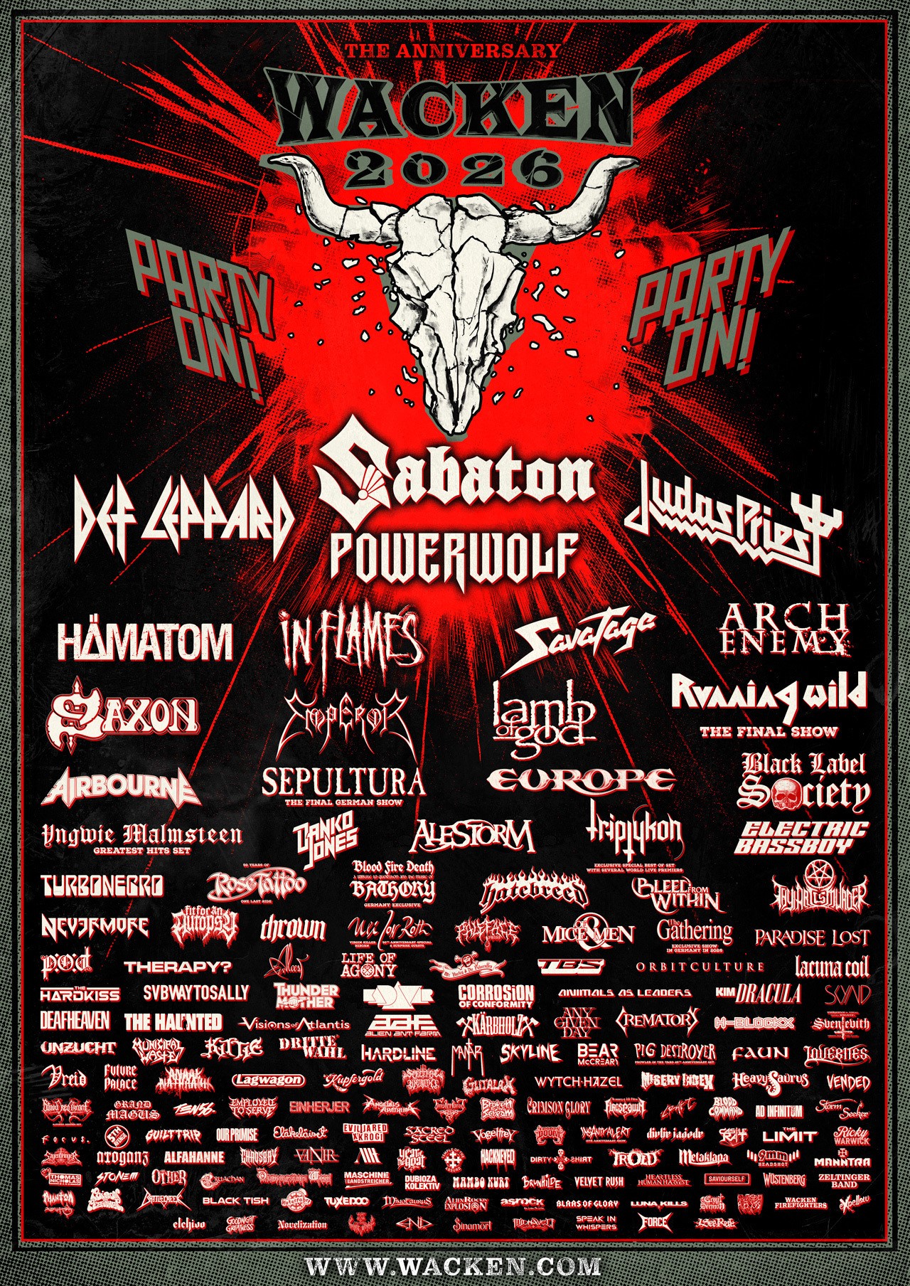 Wacken Open Air 2026: Running Order für das Jubiläumsjahr steht fest