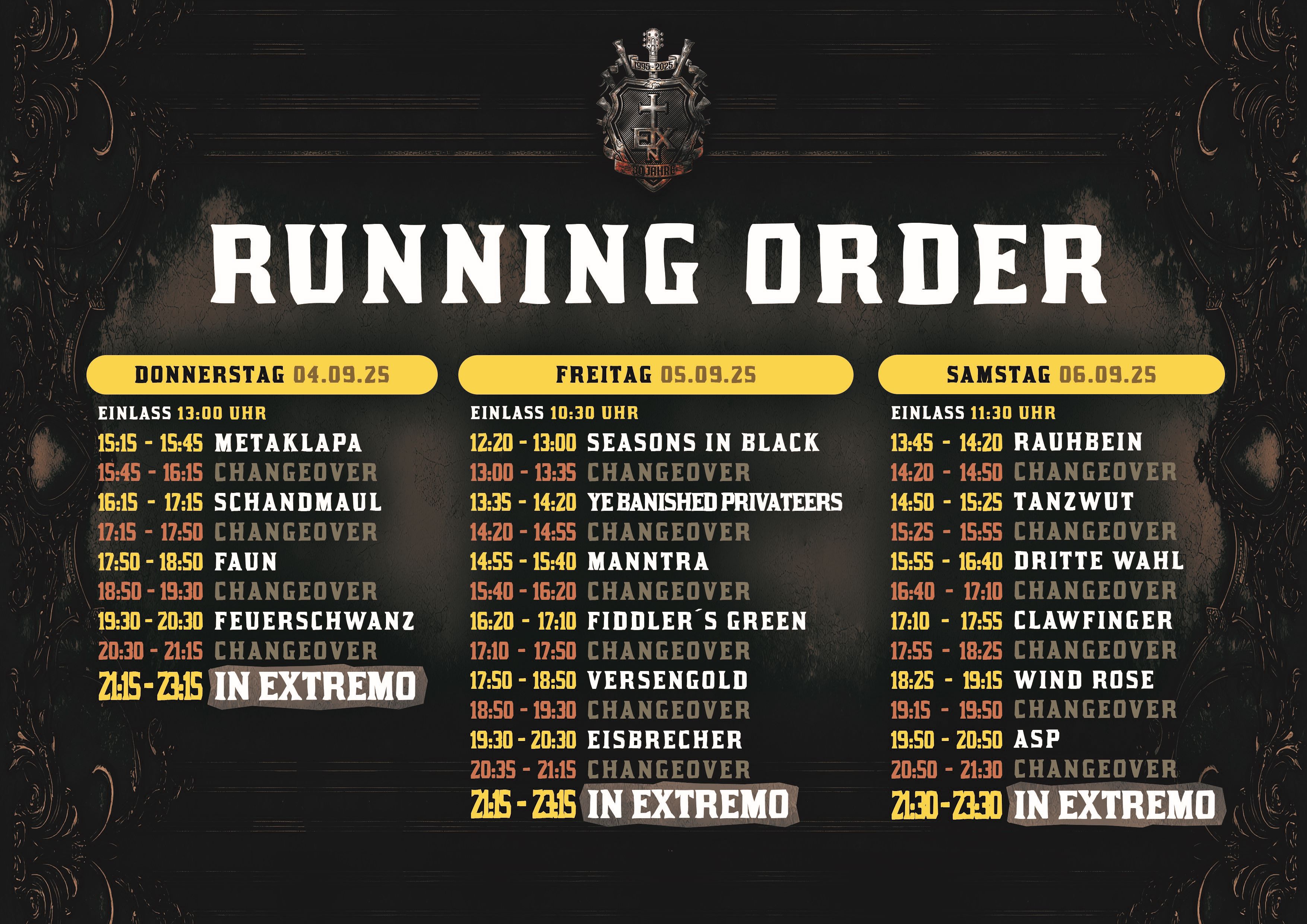 30 Jahre In Extremo – Das Jubiläumsfestival – das letzte Update