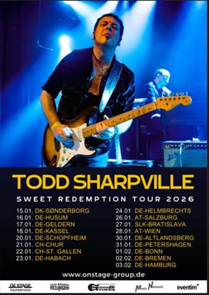 TODD SHARPVILLE kommt mit seiner Sweet Redemption Tour 2026 zu uns