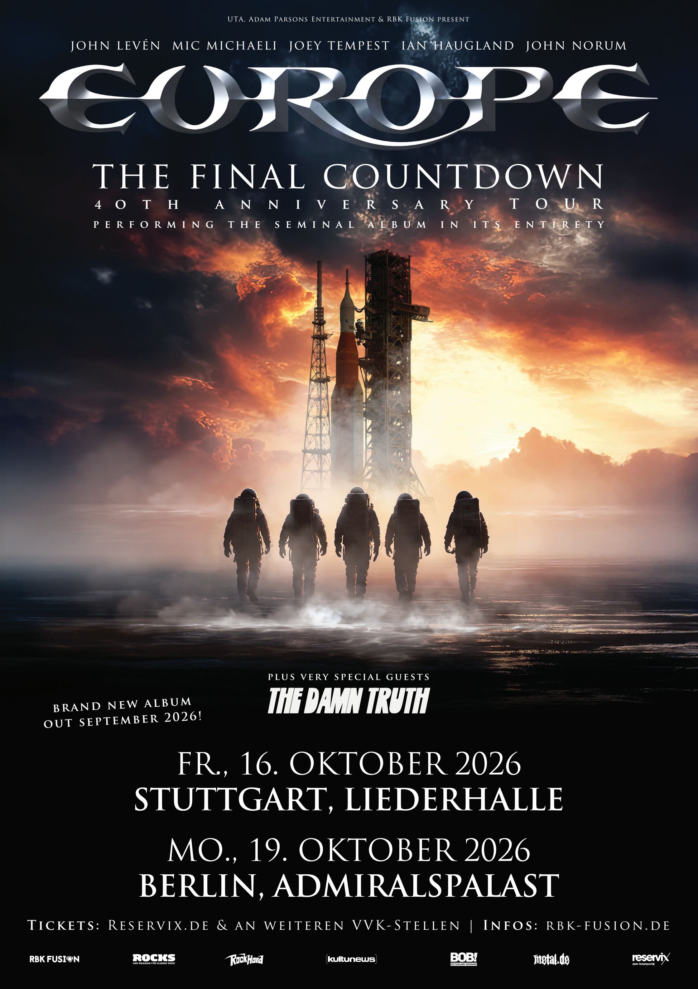 EUROPE feiern 40 Jahre The Final Countdown – zwei exklusive Deutschlandshows im Oktober 2026