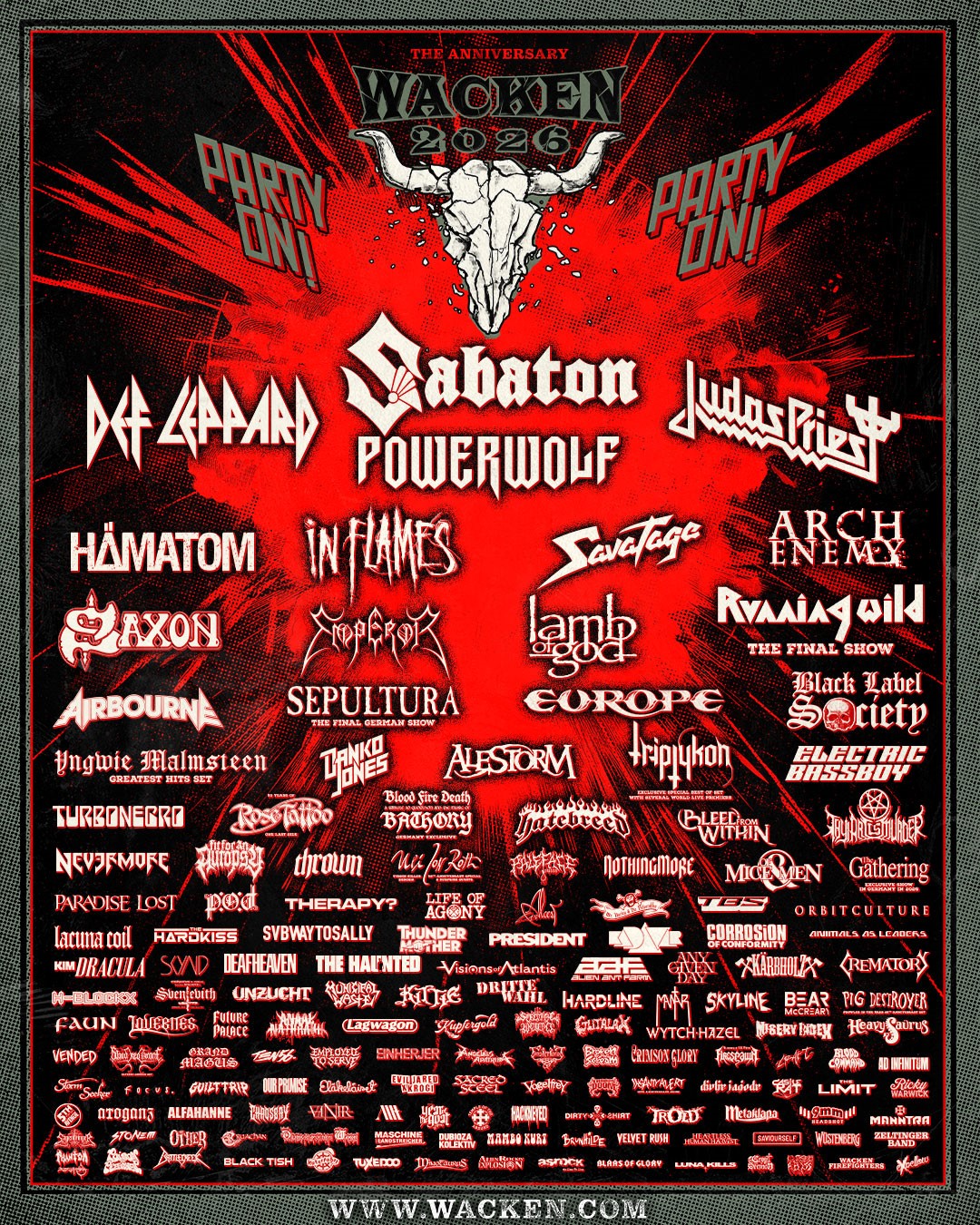 Wacken Open Air 2026: Sabaton komplettieren das Headliner-Line-up