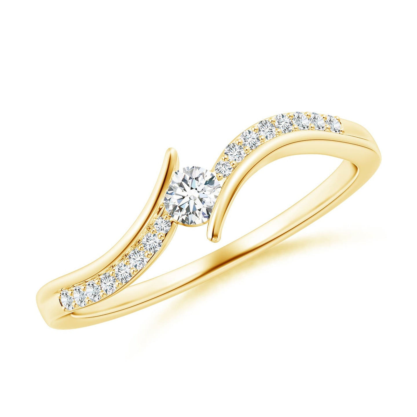 Intersecting Bypass Diamond Ring