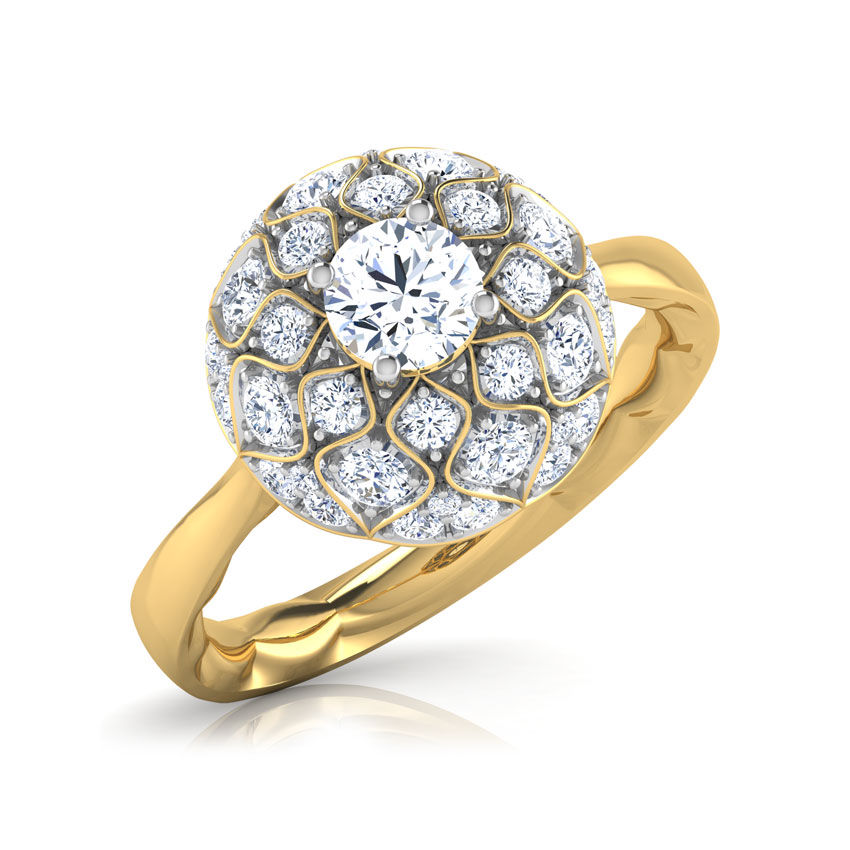 Taj Crown Solitaire Diamond Ring