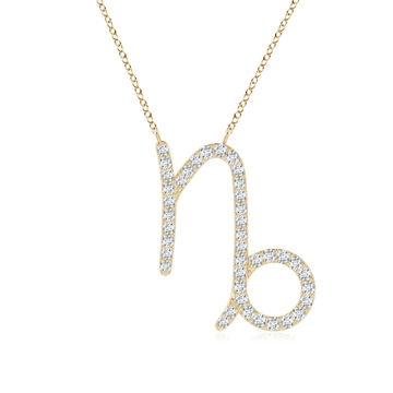 Capricorn Zodiac Sign Diamond Pendant