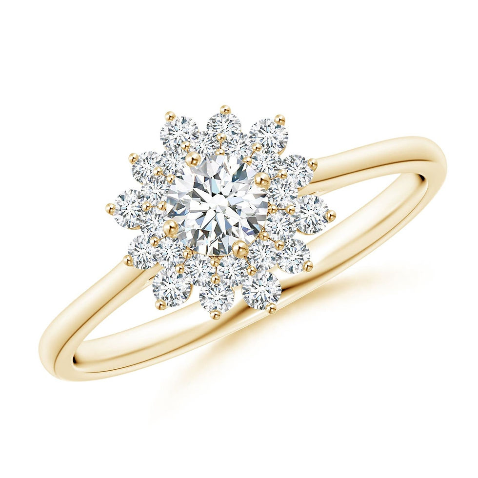 Sunflower Solitaire Engagement Ring