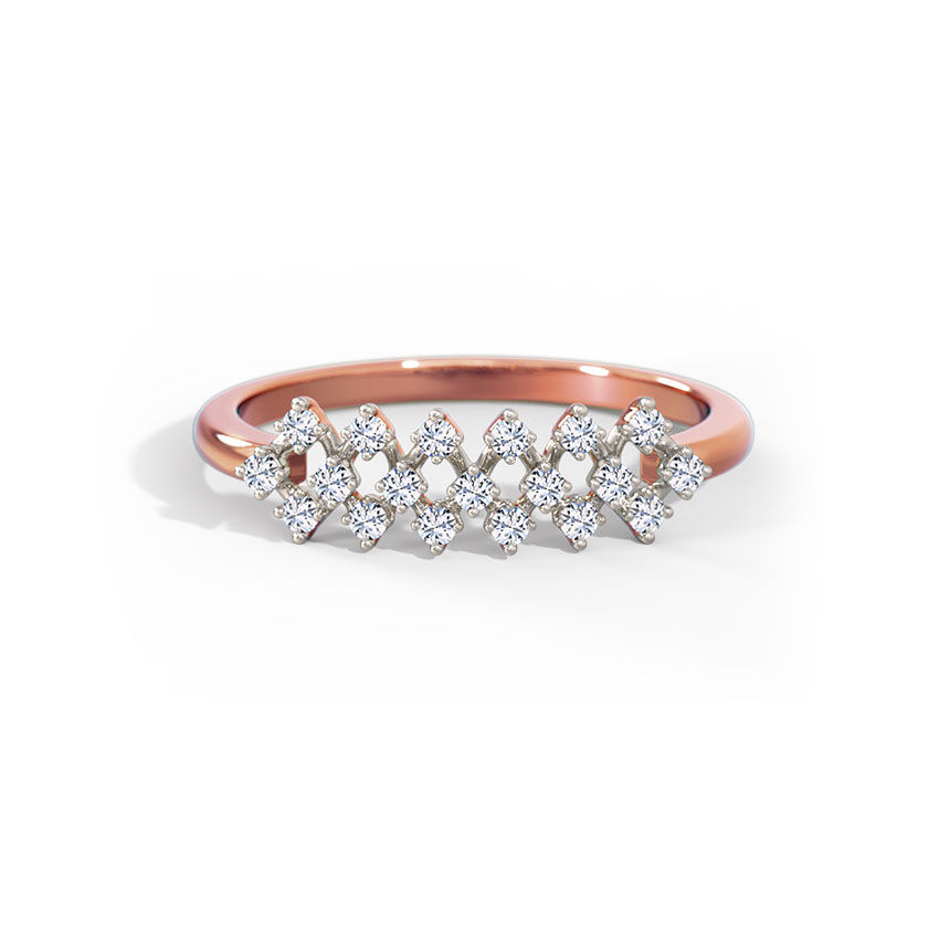 Parallel Rosy Diamond Ring