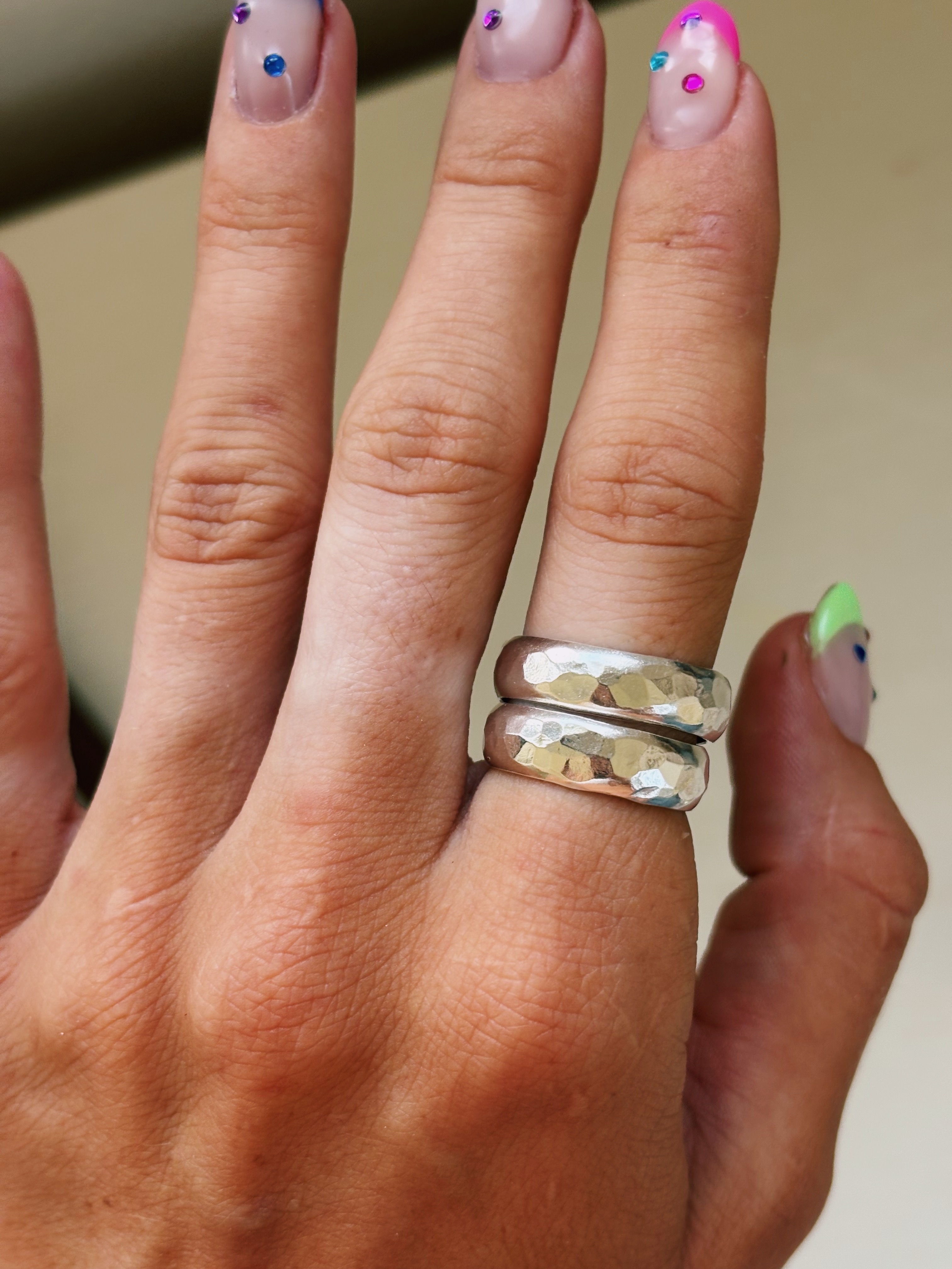 Double X thick stacker ring set