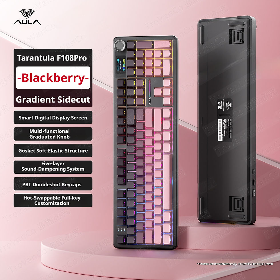 Thumbnail: AULA F108 PRO Mechanical Keyboard Custom 100% Layout RGB Backlight Wireless Blue