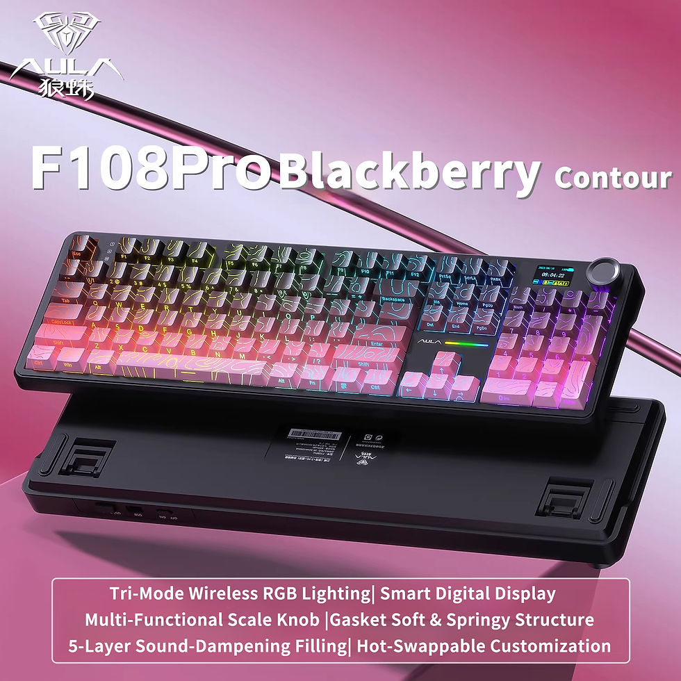 Thumbnail: AULA F108 PRO Mechanical Keyboard Custom 100% Layout RGB Backlight Wireless Blue