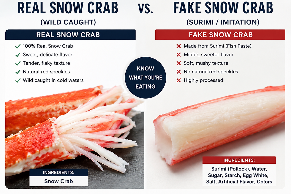 Real vs Fake Snow Crab