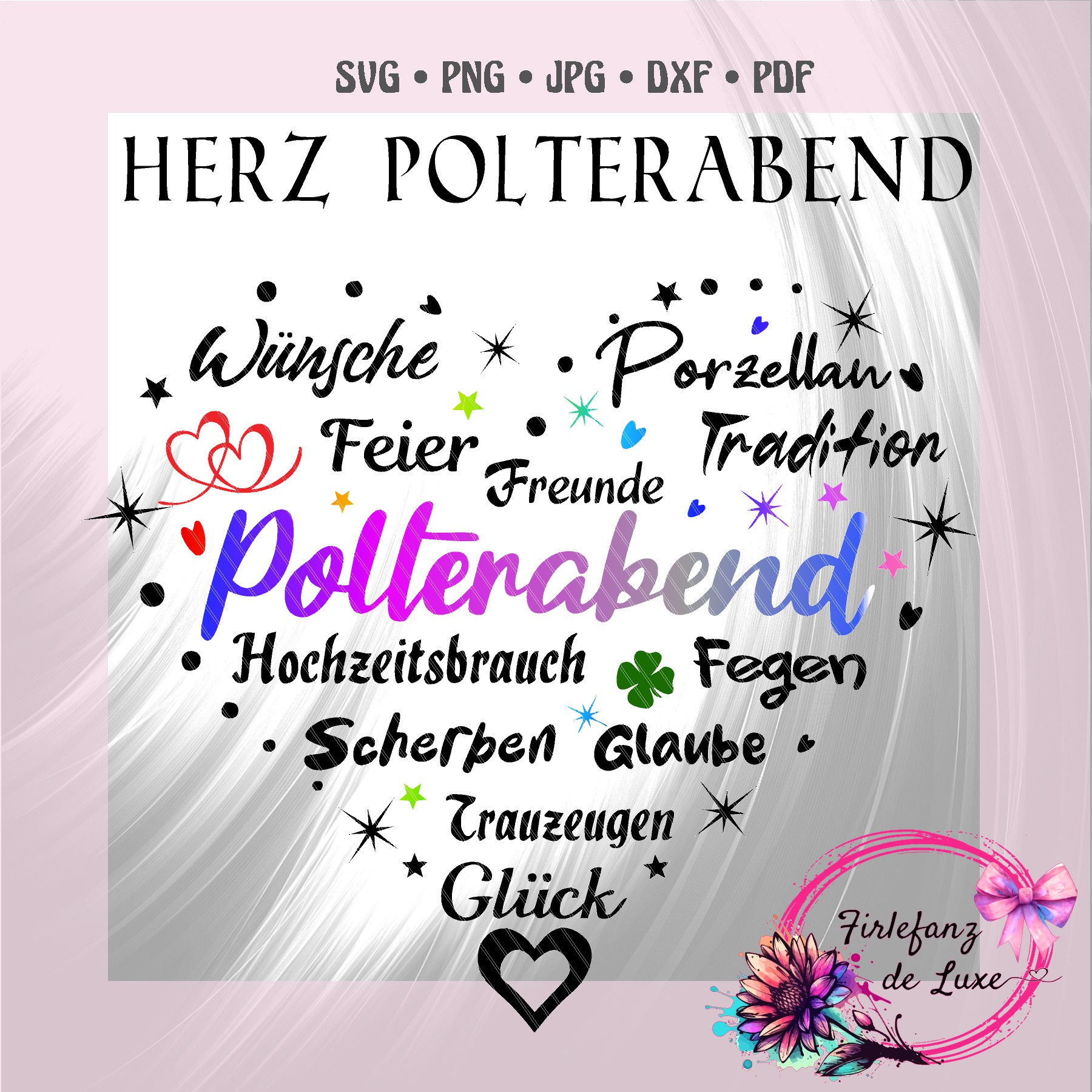 Herz Polterabend - Laser- und Plotterdatei