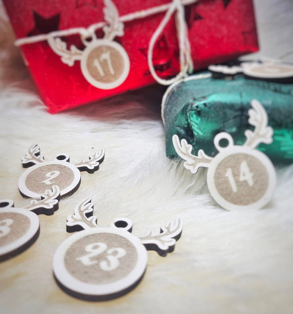 Miniaturbild: Adventskalenderzahlen Anhänger Kugel mit Geweih - Laserdatei