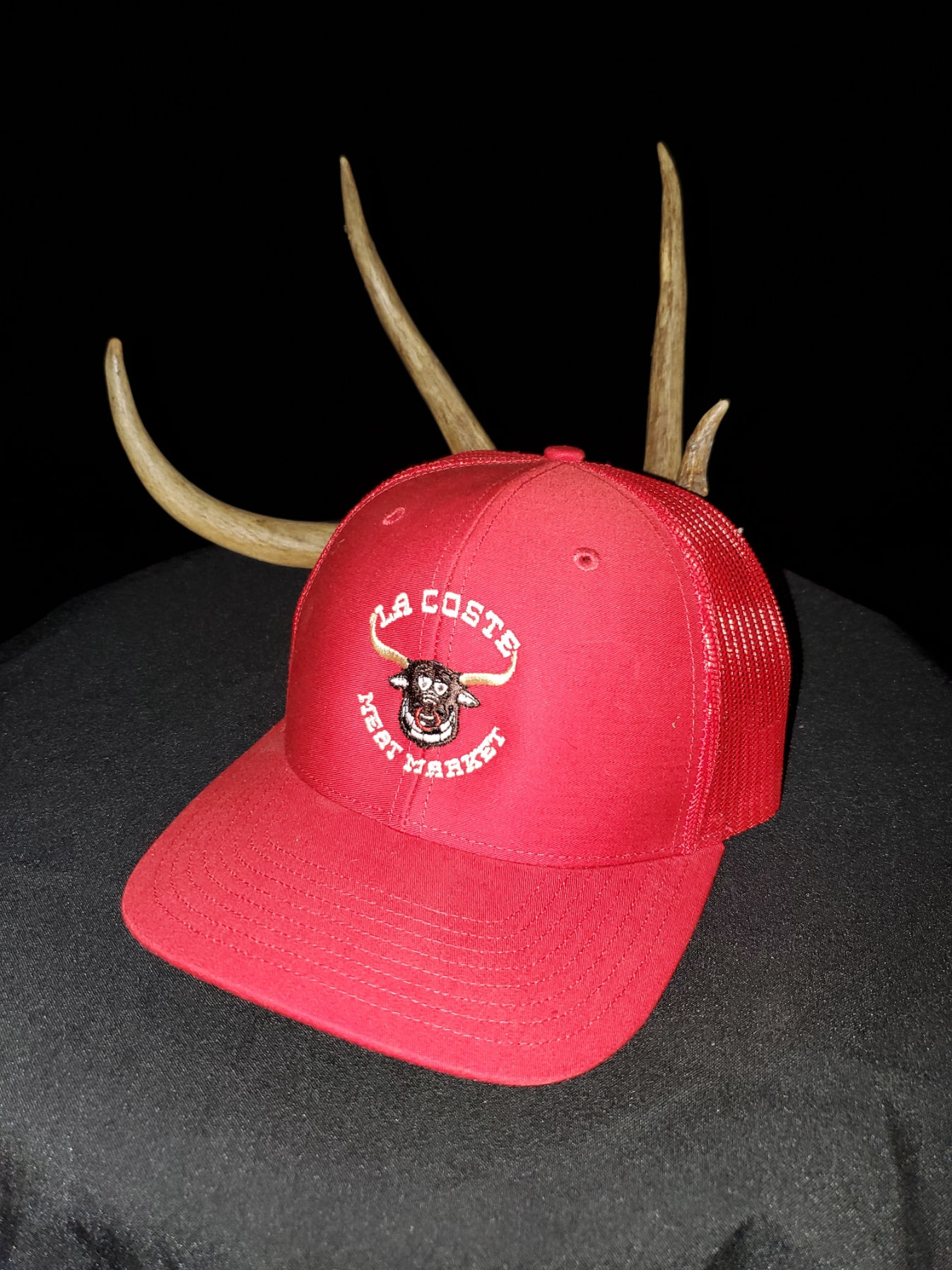 Red LaCoste Meat Market Hat