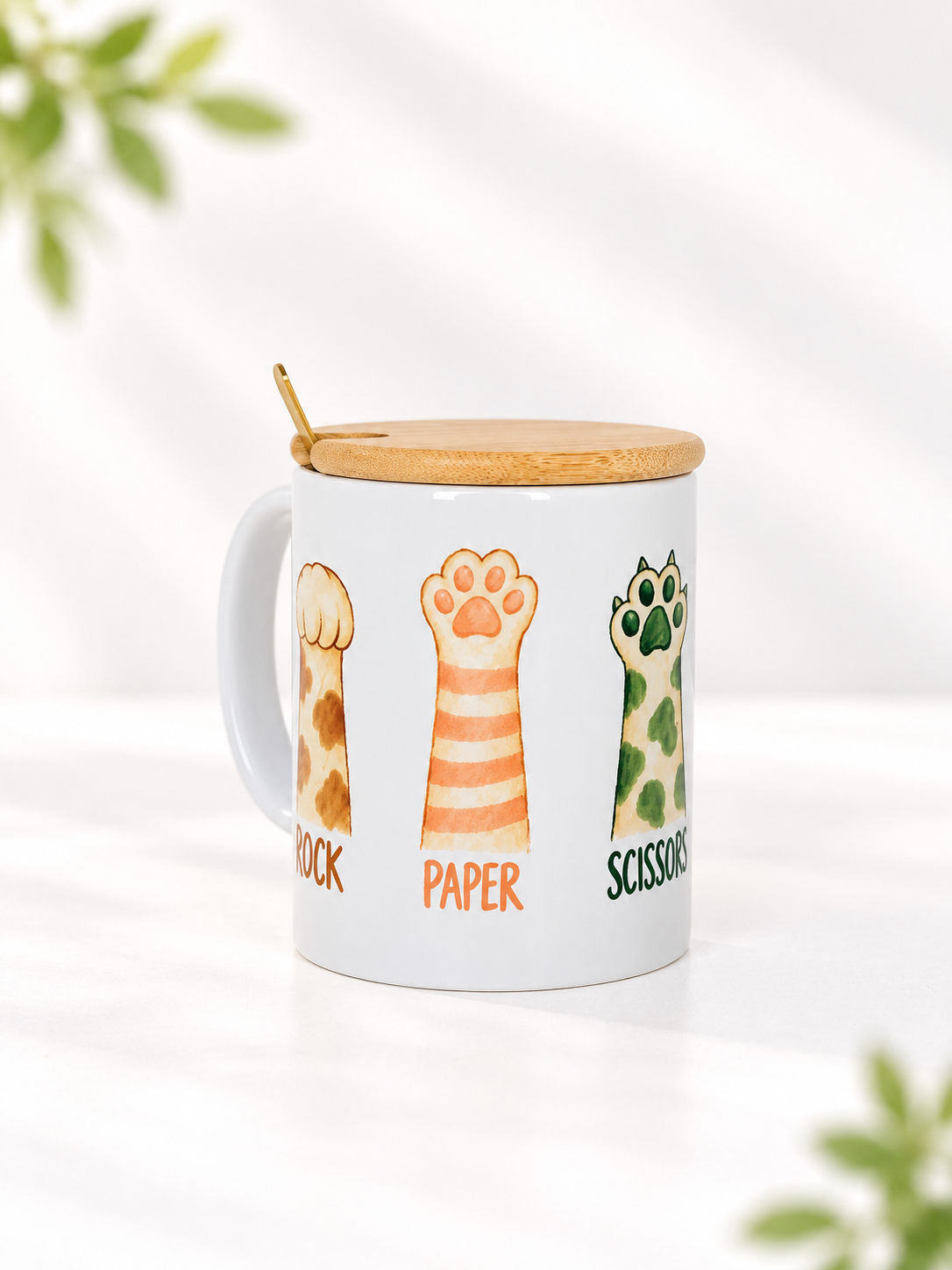 Rock Paper Scissors Cat Mug