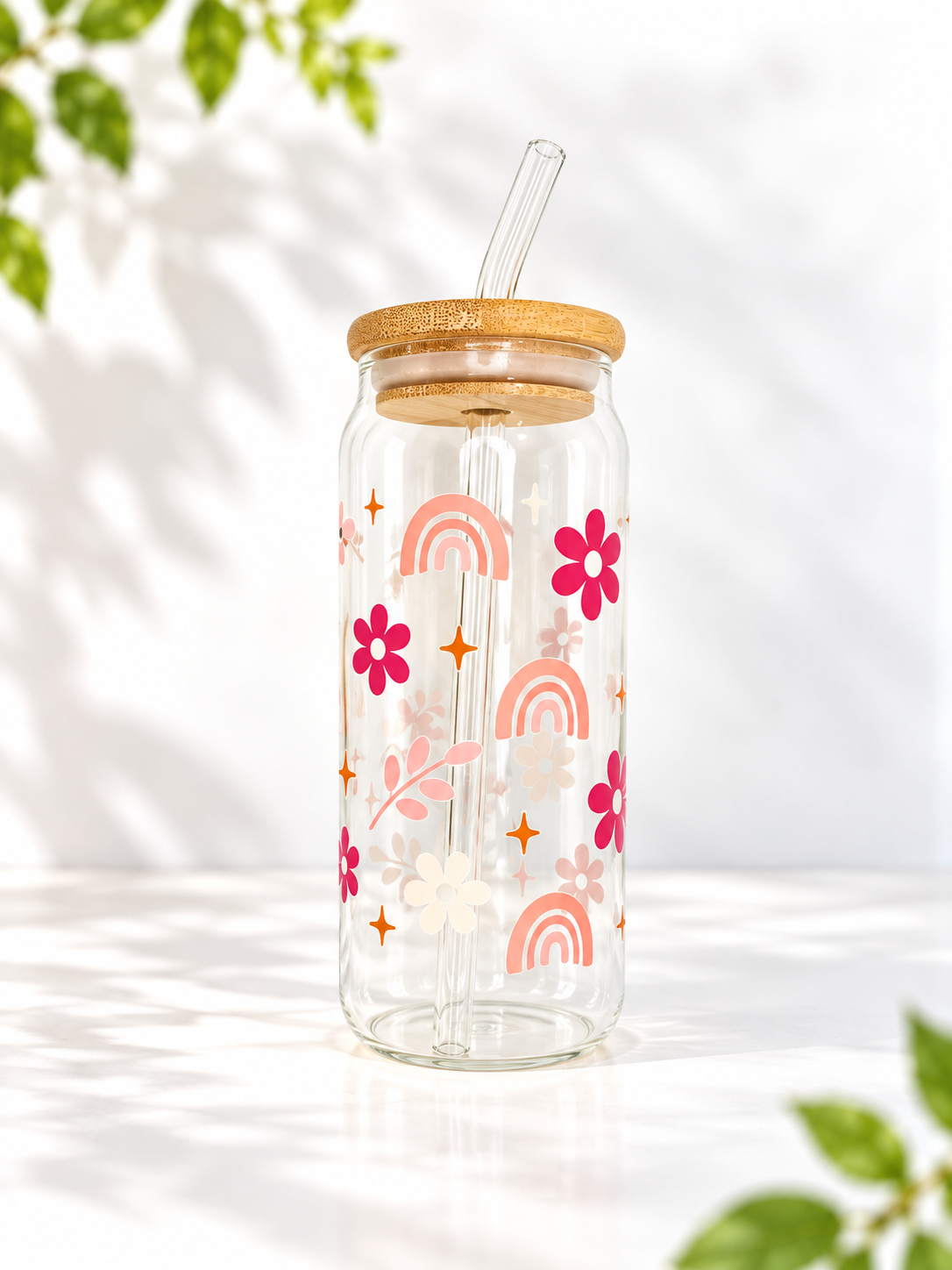 Wildflower Rainbow Glass Tumbler