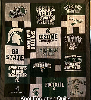 T-Shirt quilt with custom quilting