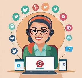 Social Media Management virtual assistant character