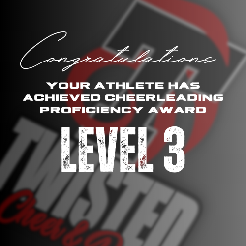 Level 3 Cheerleading Proficiency Award twistedcheeranddance