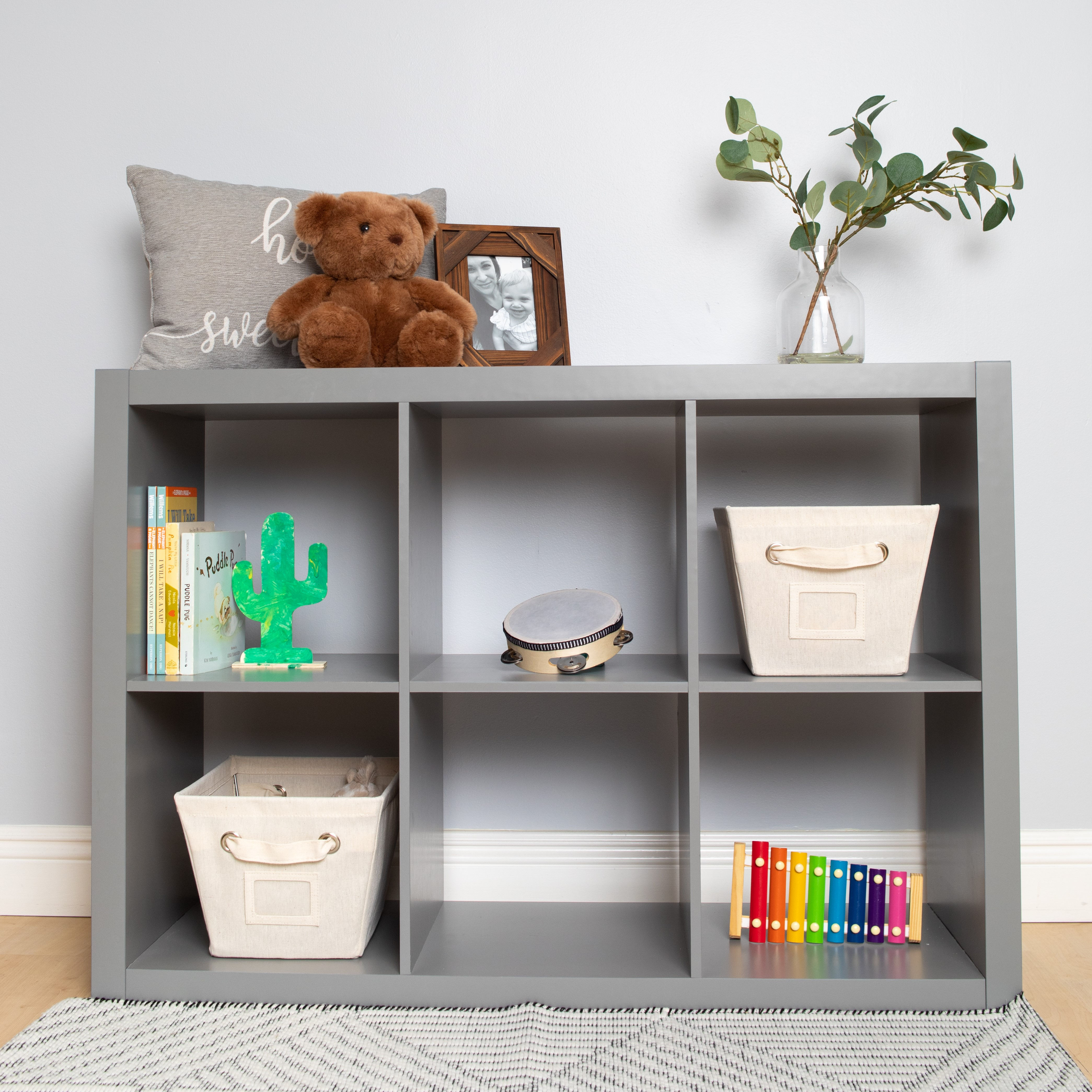 Set of 2 Small Canvas Bin, Natural