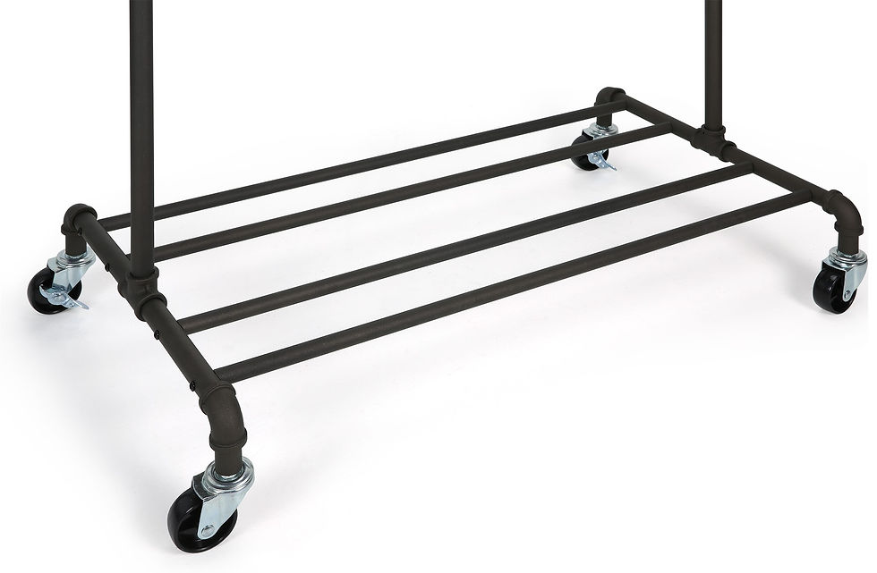 Thumbnail: Real Home Innovations Modern Industrial Style Garment Rack with 4 Tube Shelf