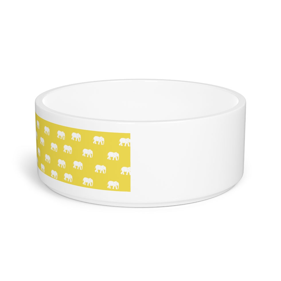 Thumbnail: Yellow Elephant Herd Pet Bowl