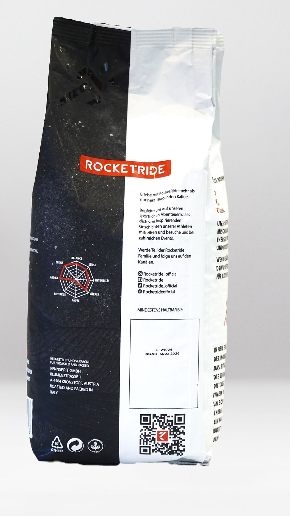 Miniaturbild: Rocketride Coffee - Rennsprit - Premium Kaffee - säurearm - mild - 1000g
