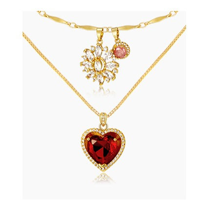 Thumbnail: Heart & Flower Necklace