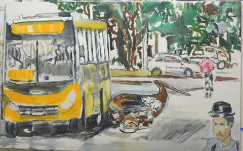 435-z Companheiros de viagem..Técnica mista.Medidas 87,5x141 cm.Canvas.2020...JPG