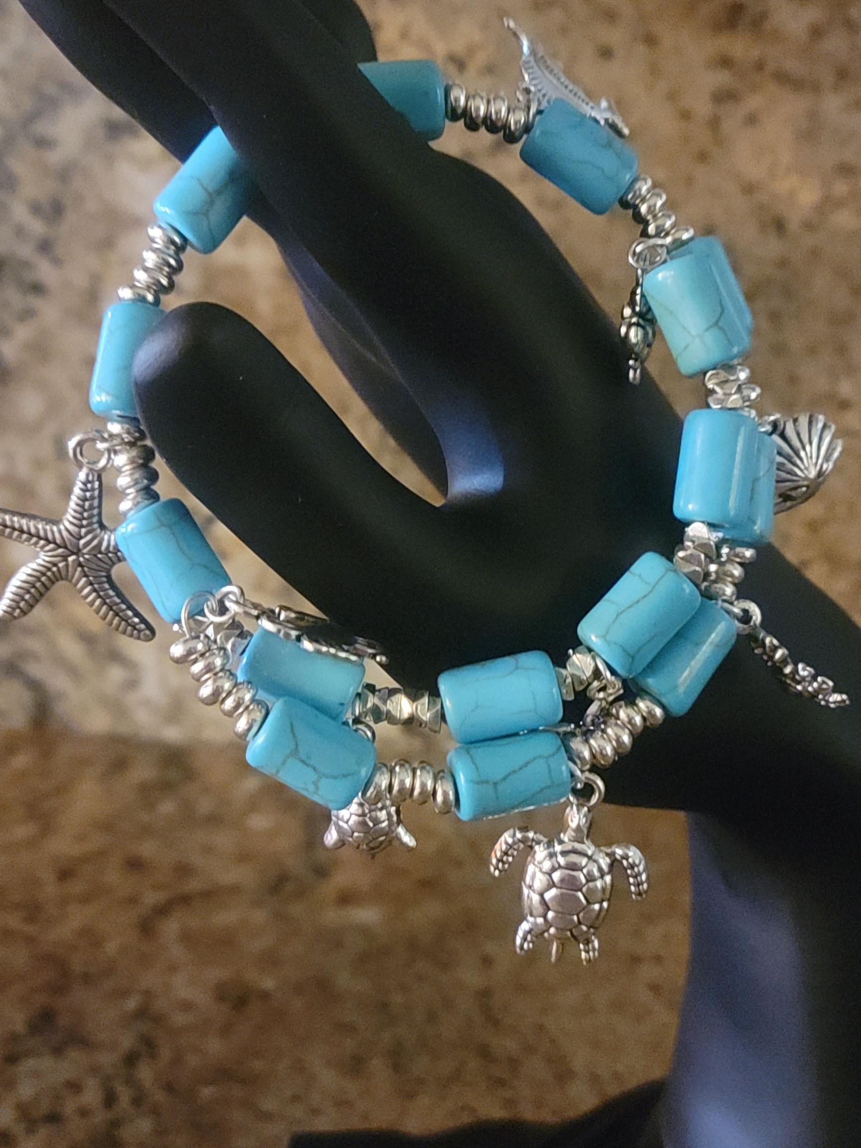 Turquoise Turtle Simple Wrap Bracelet