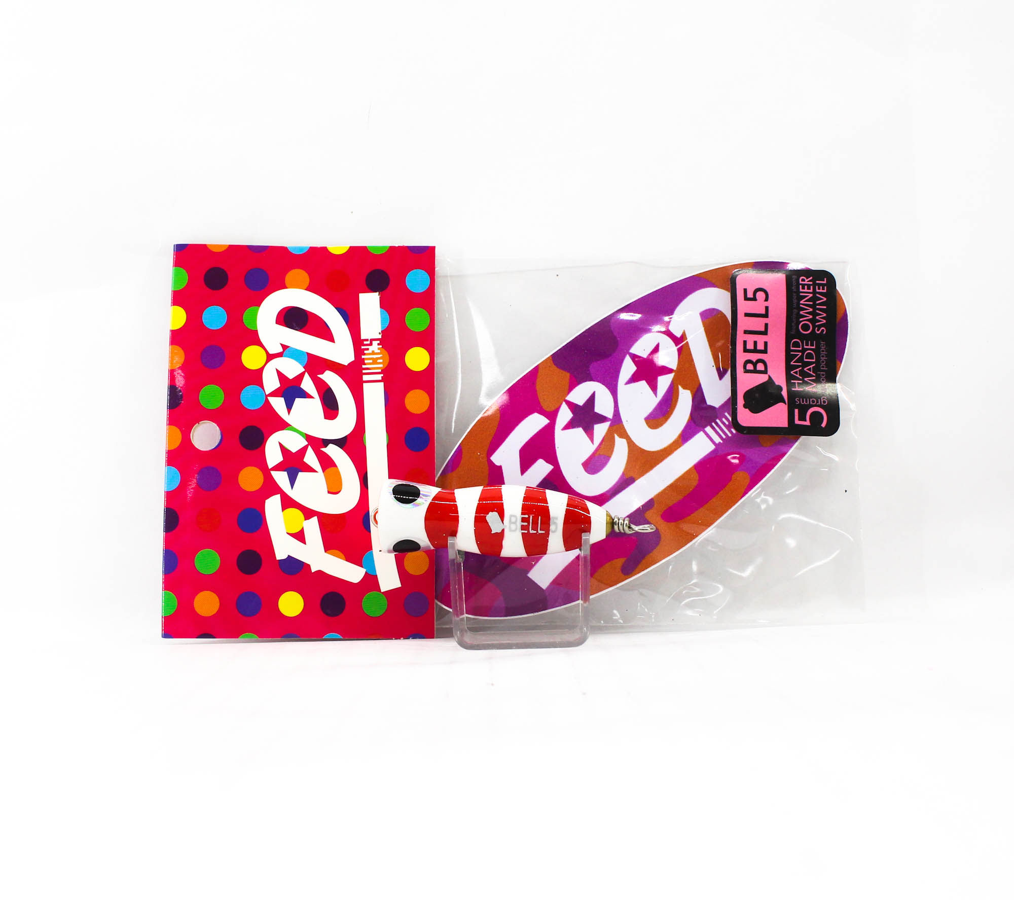 Feed Lures Bell 5 Hand Made Wood Popper Floating Lure 5 grams 29 (5029)