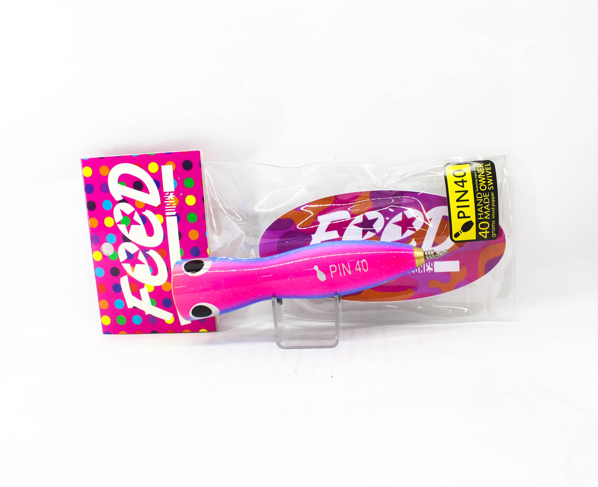 Feed Lures Pin 40 Hand Made Wood Popper Floating Lure 40 grams 36 (9036)