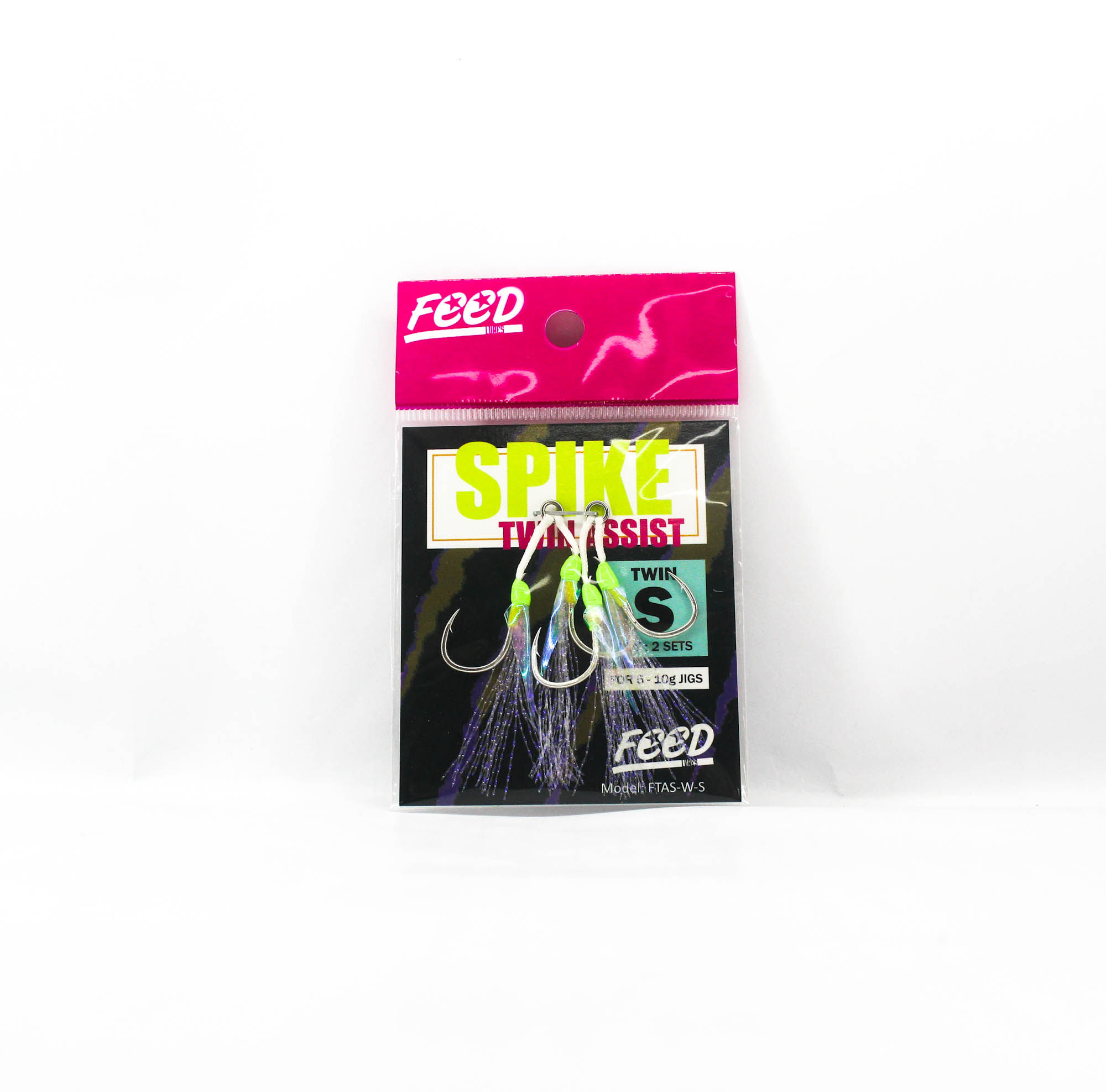 Feed FTAS-W-S Spike White Twin Assist Hooks Size S (6028)