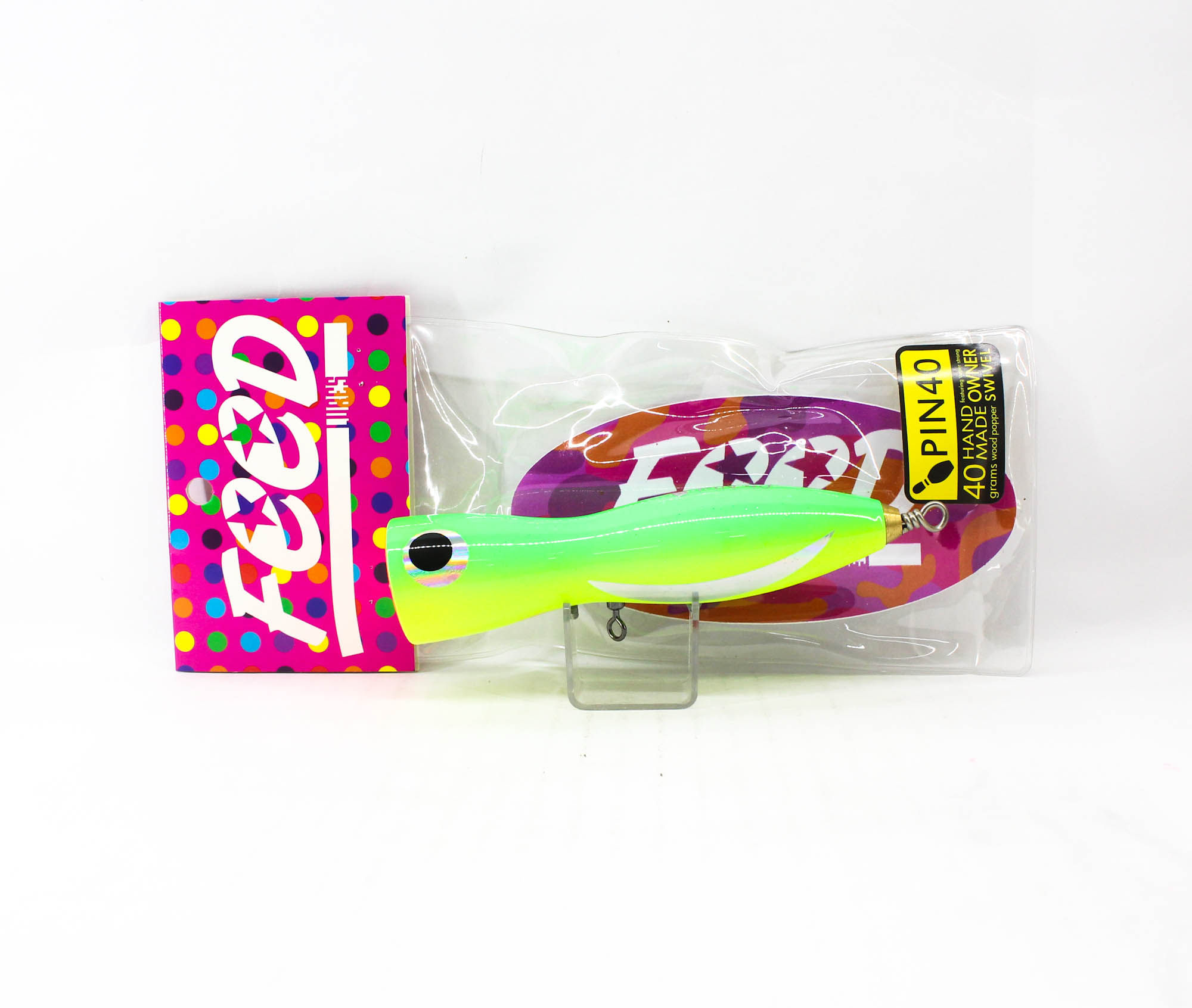 Feed Lures Pin 40 Hand Made Wood Popper Floating Lure 40 grams 22 (9022)