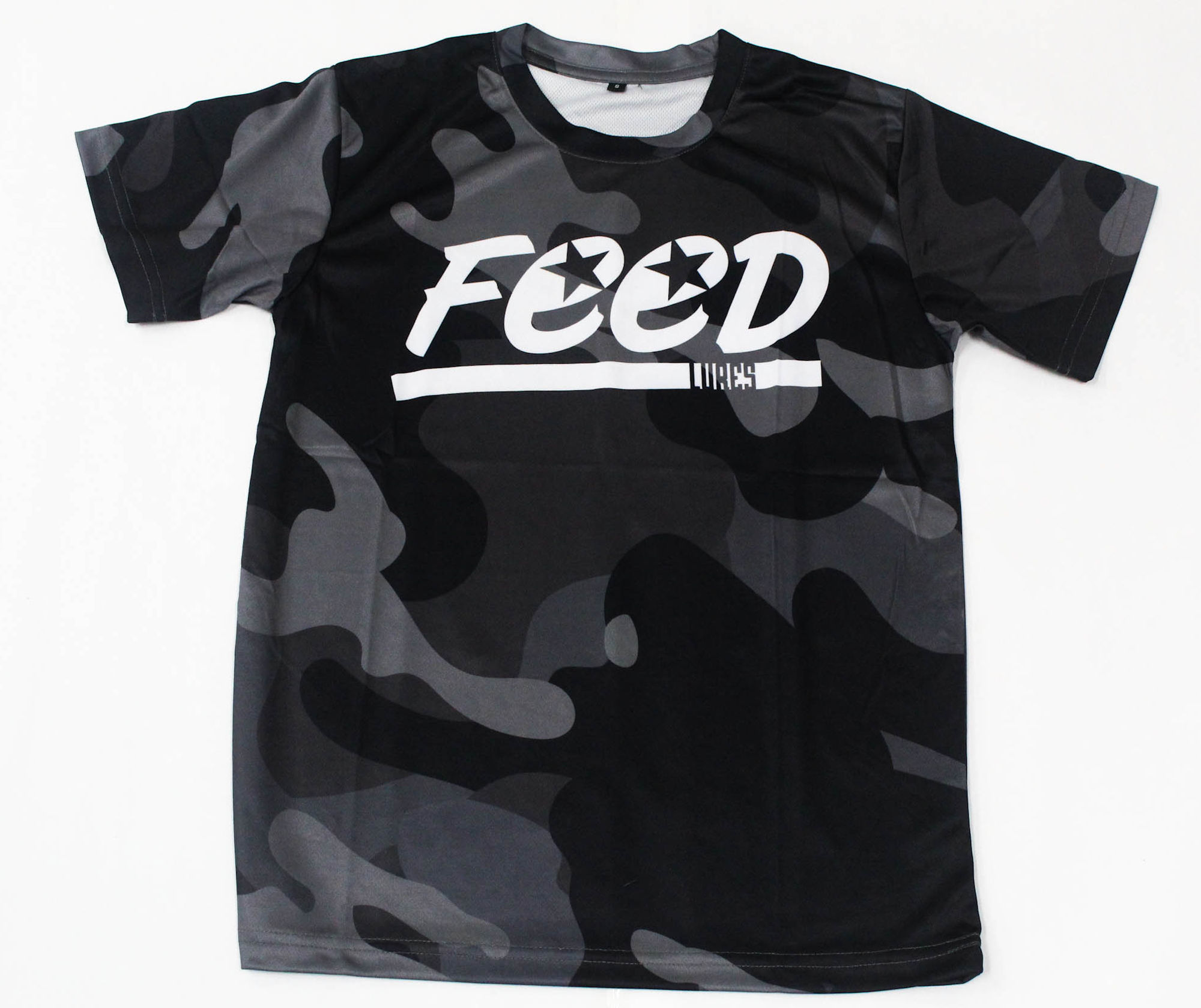 Feed T-Shirt Dry Fit Short Sleeve Size M Dark Grey Camo (2155)
