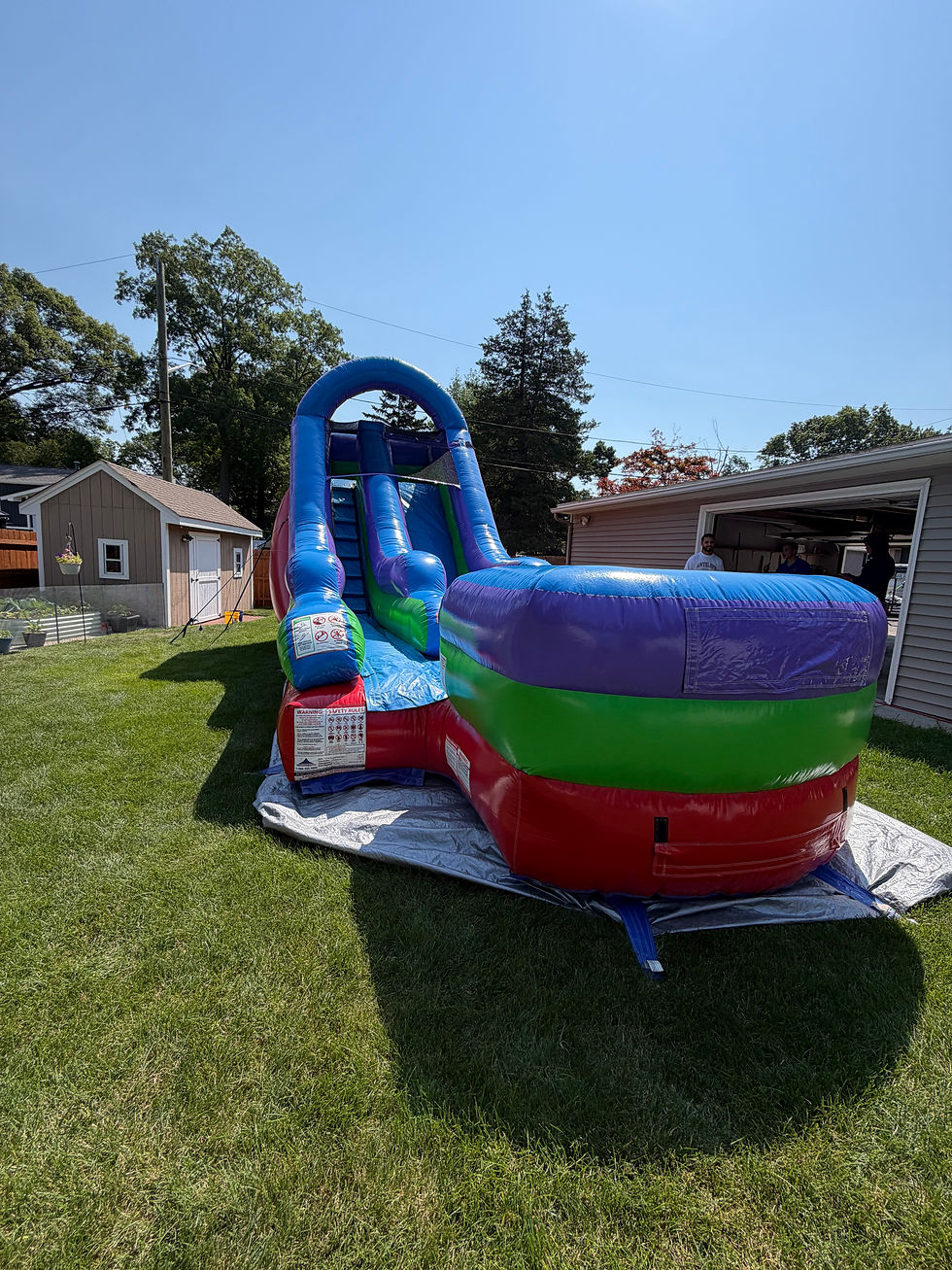 Thumbnail: 15' Rainbow Inflatable Water Slide