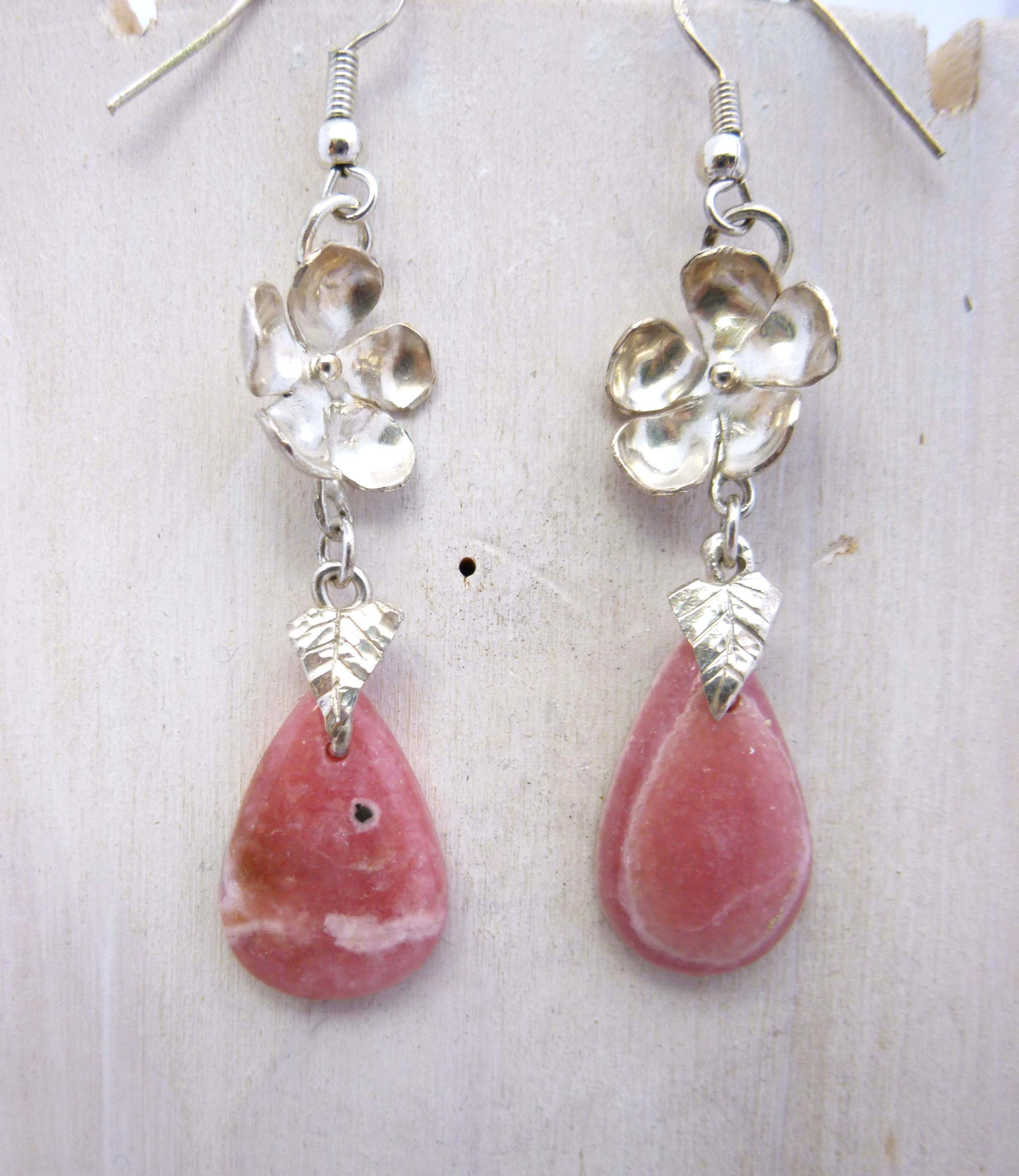 Boucles d'oreilles Sissi -rhodochrosite