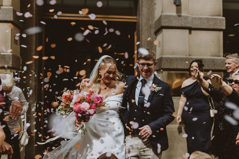 Manchester elopement wedding confetti throw