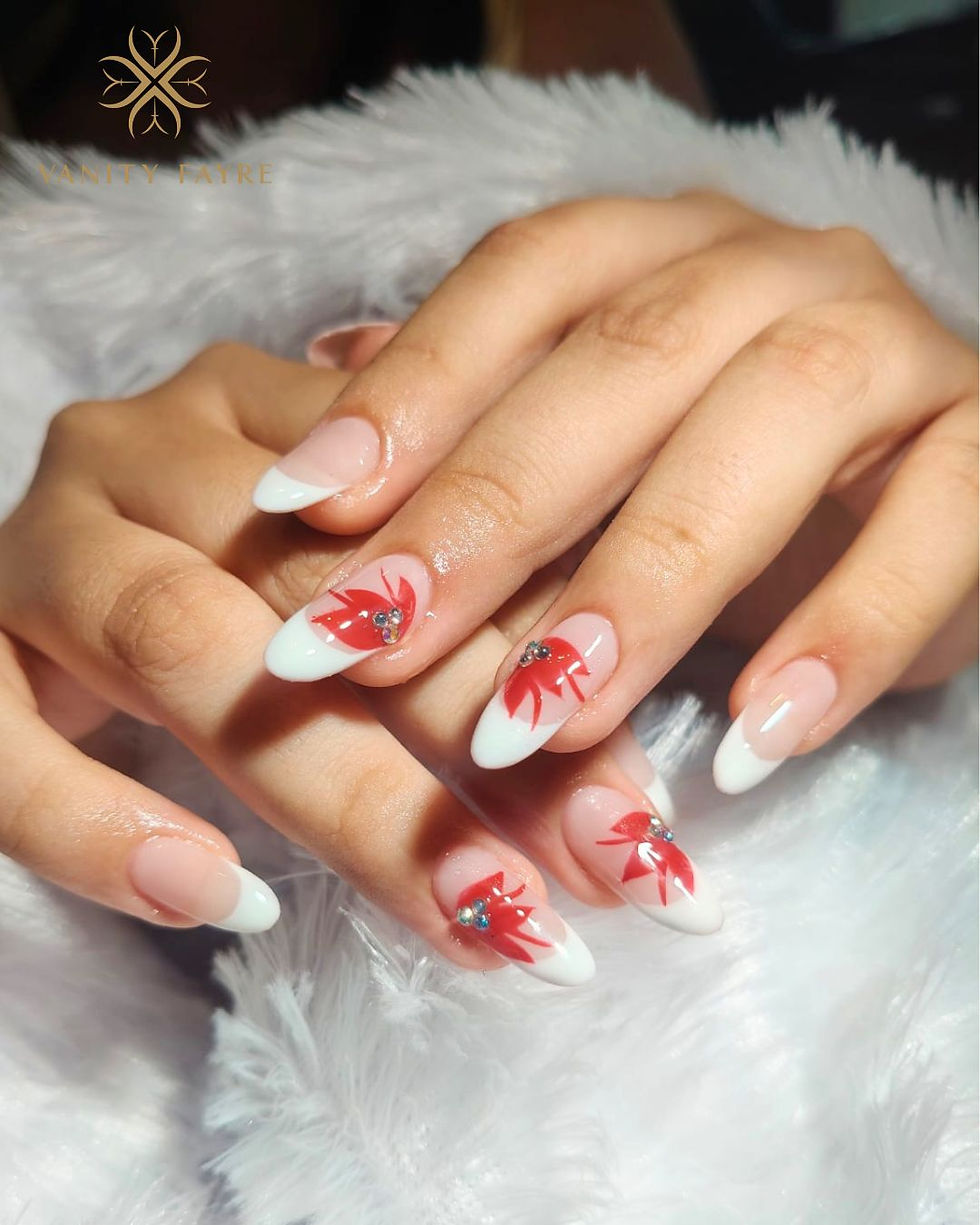 Nail Extension with flower Nail art
