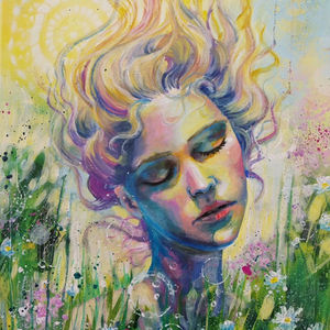 Acrylbild "Midsummerdream", naturinspirierte Kunst von Heidi Reil, voller Ruhe und Magie