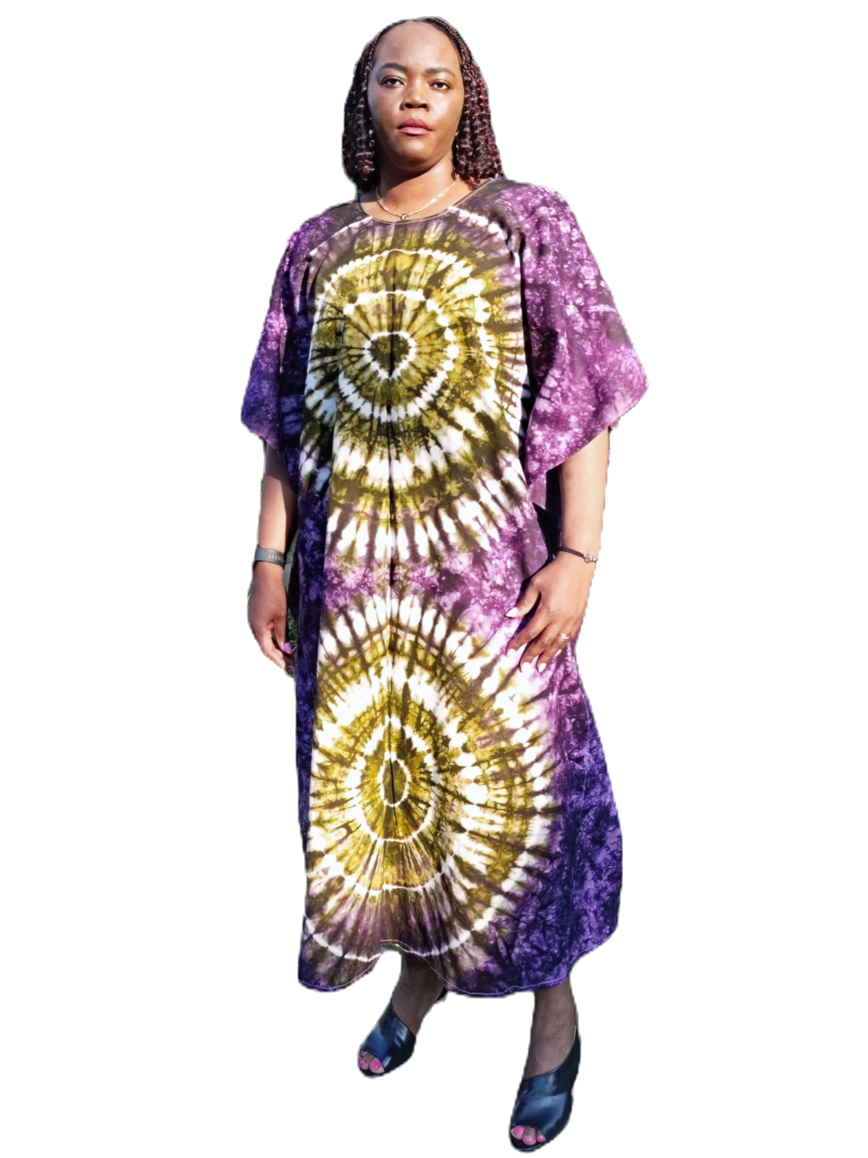 Boubou: Cosmic Amethyst Tie-Dye Boubou – Effortless Bohemian Luxury