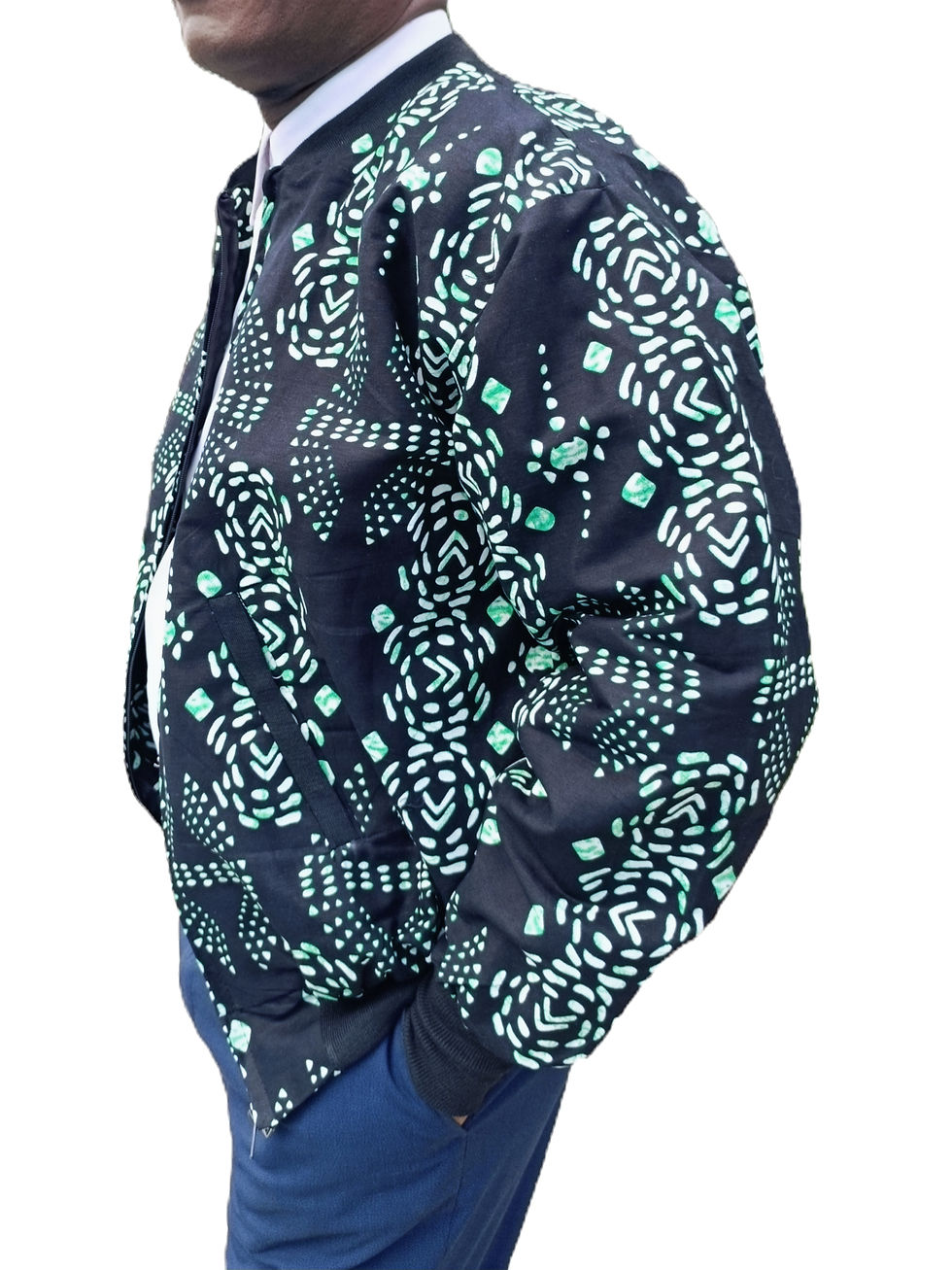 Thumbnail: The Midnight Eclipse African Print Bomber Jacket