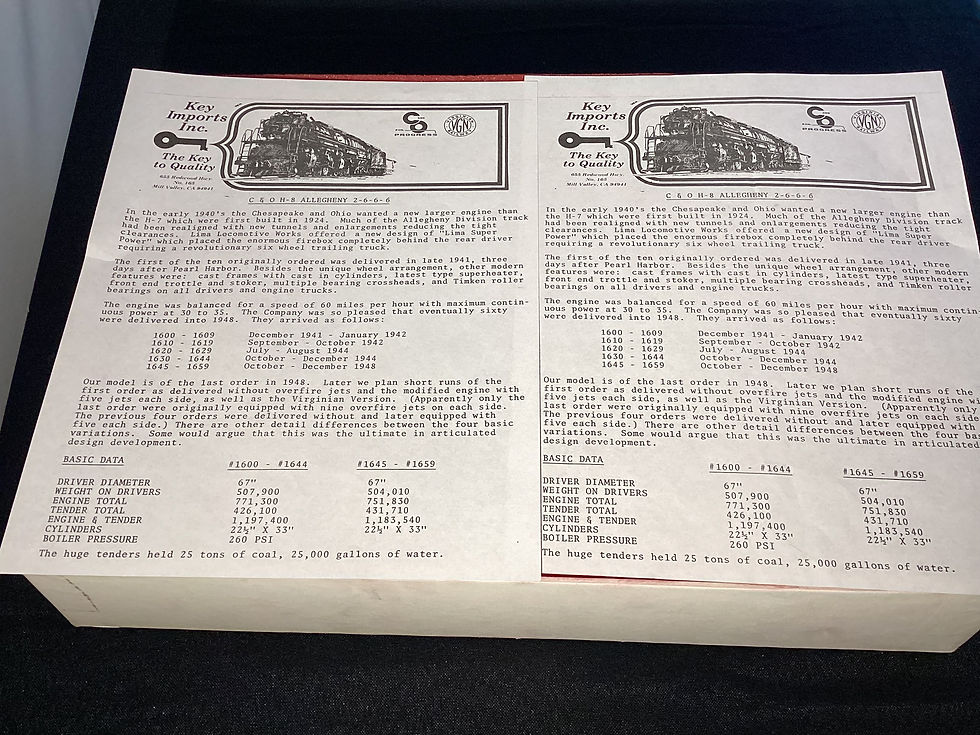 Thumbnail: KEY IMPORTS 2-6-6-6 H-8 "CLASSIC" LAST VER,