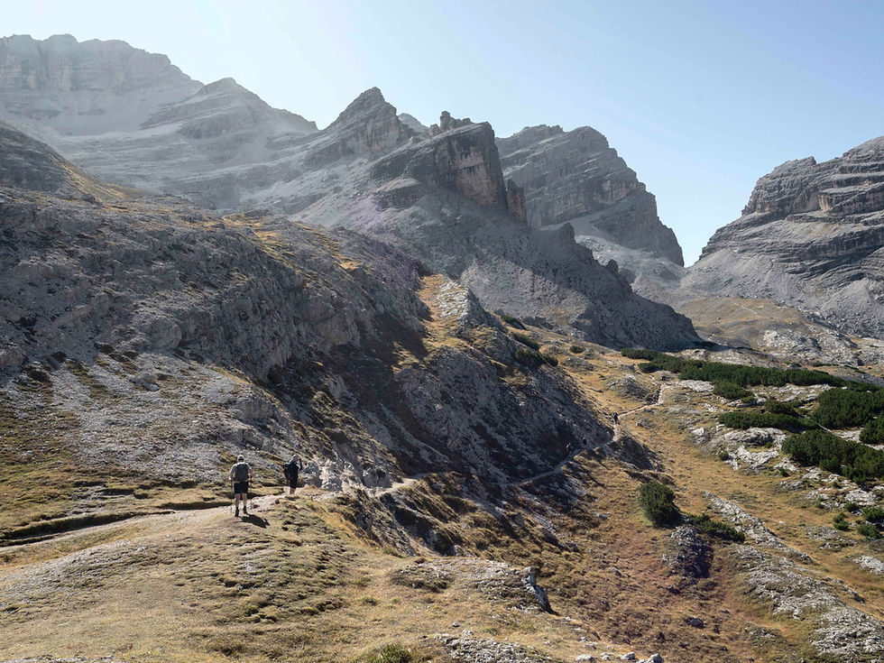 Dolomites mountain landscape near Cortina during a guided group hike