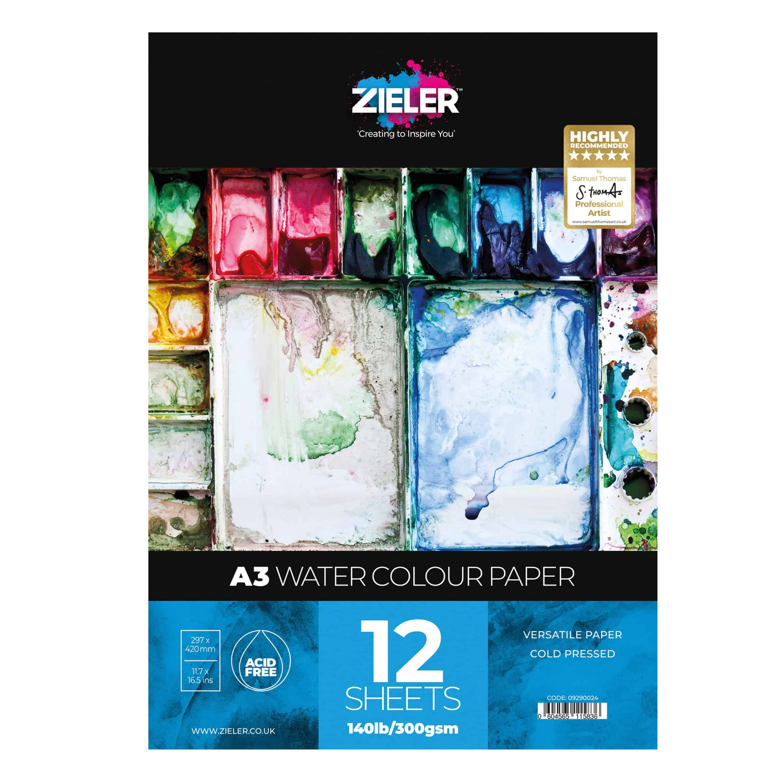 Zieler A3 Watercolour Pad 12 Sheets